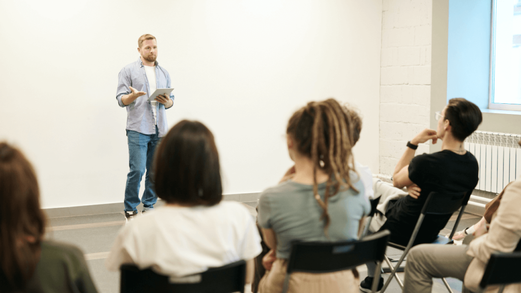 image of someone delivering a presentation